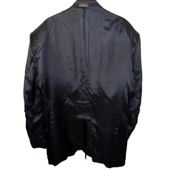 David Taylor men’s size 46L navy blue two gold button front lined padded Blazer - Picture 9 of 15